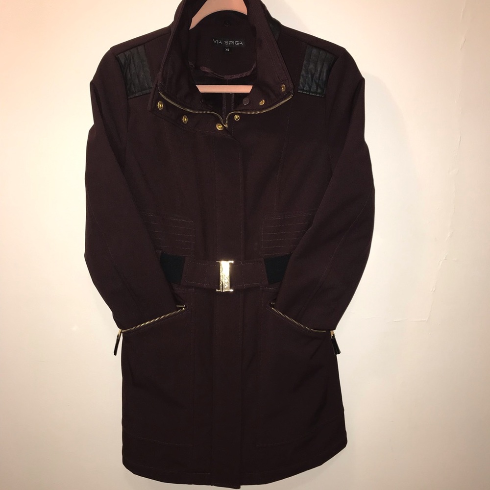 VIA SPIGA SIZE XS LIGHT BURGUNDY COAT